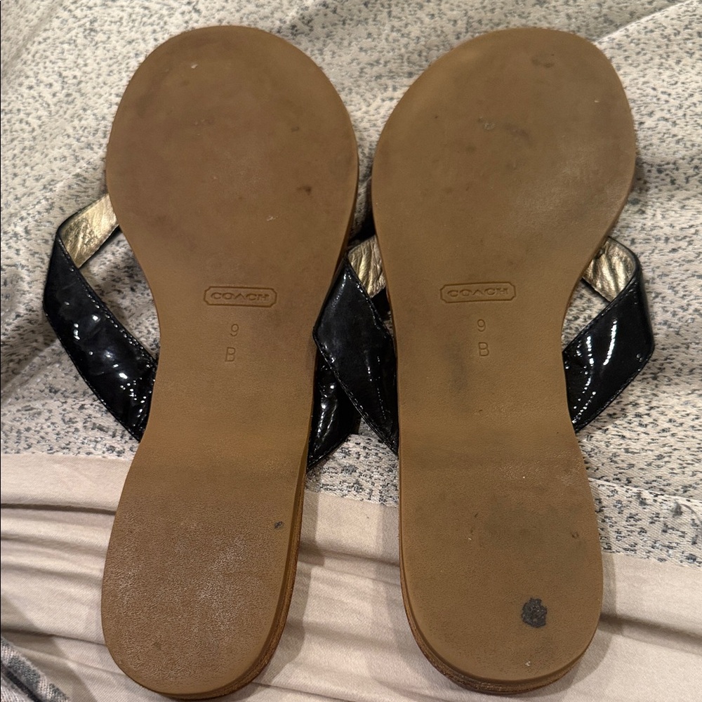 Coach Black and Tan Women's Sandals - Picture 2 of 2